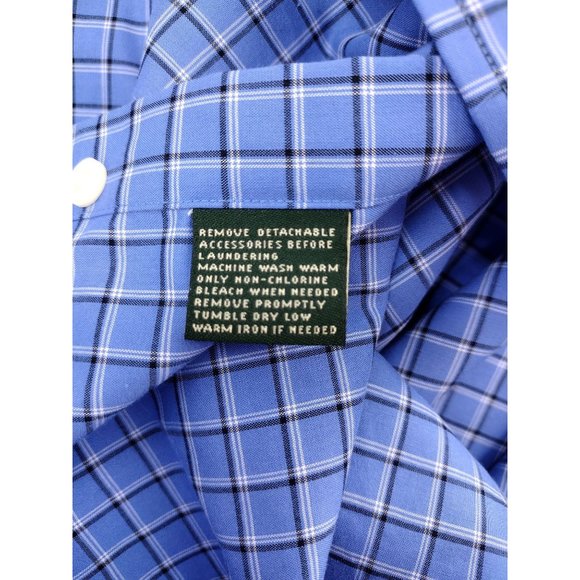 Ralph Lauren Men's Blue Plaid Button-Down Dress Casual Long Sleeve Dress Shirt S - Picture 5 of 5